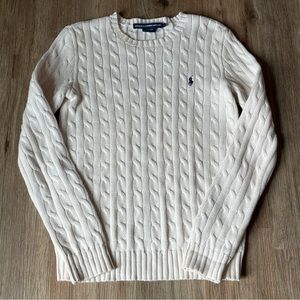 Polo Ralph Lauren Cable Knit Sweater Women’s  M Jumper Preppy Style Old Money